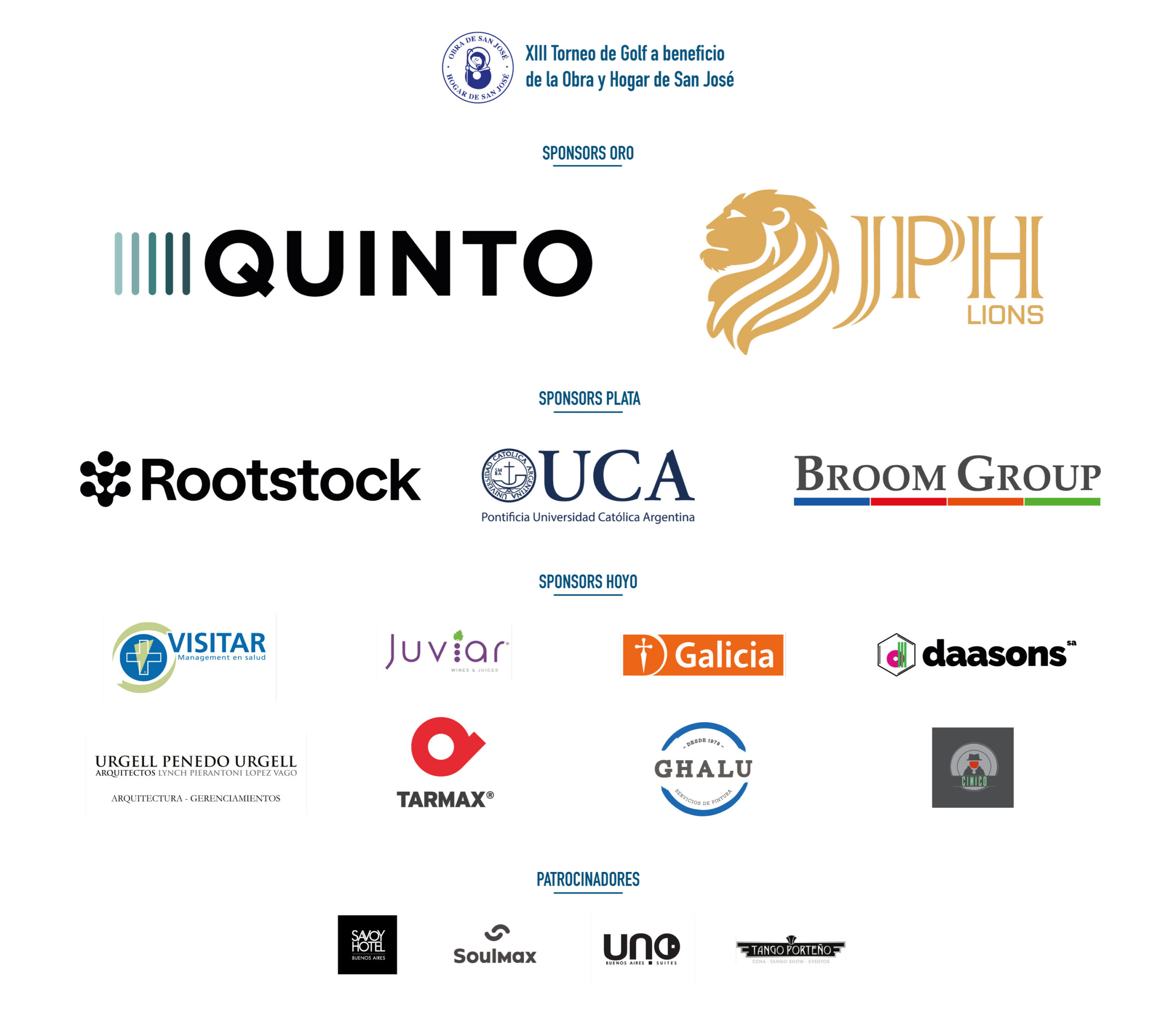 Mural de sponsors del XIII Torneo de Golf